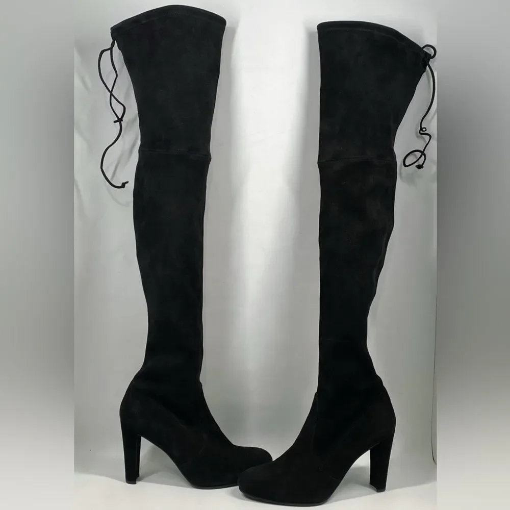 Stuart Weitzman Highland Block Heel Suede Over The Knee Boots size 9